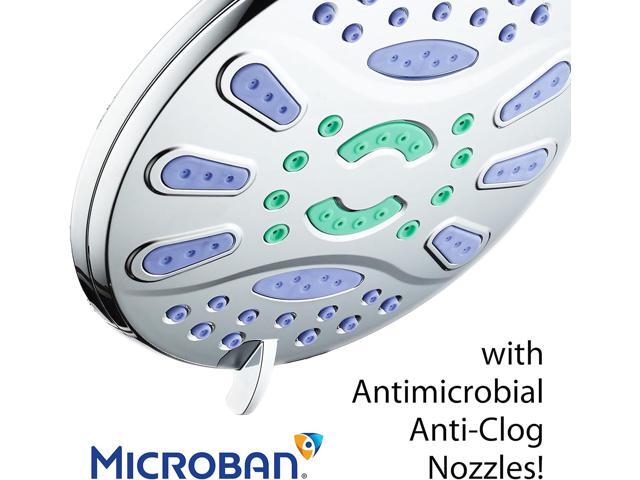 AquaStar Elite High-Pressure 7' Giant 6-setting Luxury Spa Rain Shower Head with Microban Antimicrobial Anti-Clog Jets for More Power & Less...