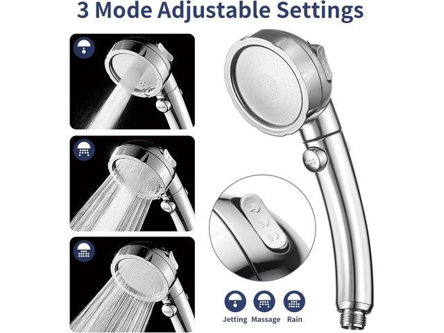 HANLIAN High Pressure Shower Head with Pause Function, 3 Spray Settings Handheld Shower Head with On Off Switch, Watersaving Detachable Showerhead...