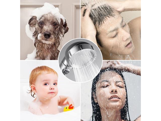 HANLIAN High Pressure Shower Head with Pause Function, 3 Spray Settings Handheld Shower Head with On Off Switch, Watersaving Detachable Showerhead...