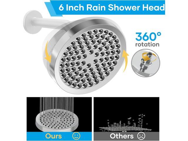 Shower Head with Handheld Spray Combo,High Pressure Dual Double Rain Shower Head with Handheld 10-Mode 78' Hose Chrome