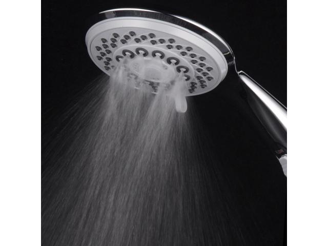 Hotel Spa High-Pressure 7-Setting Handheld Shower Head with 4-inch Face, Patented Water-Saving ON/OFF Pause Switch, Angle-Adjustable, Easy...