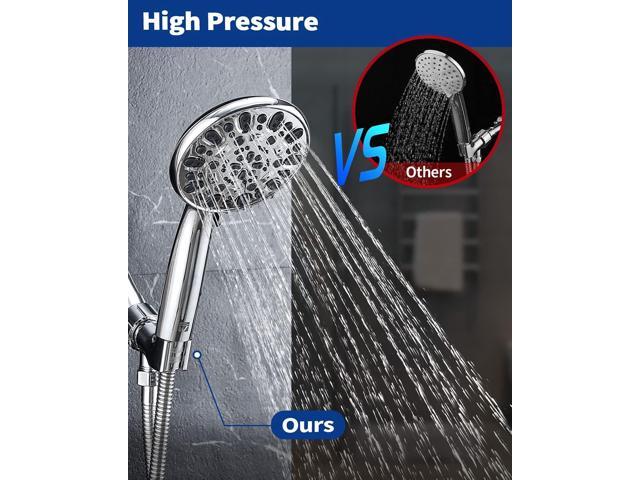 High Pressure Handheld Shower Head VMASSTONE 7-Spray Setting Showerhead Kit with 59' Stainless Steel Hose and Adjustable Mount for Showering...