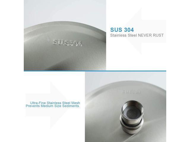 NearMoon Round Rain Shower Head With Extension Arm, Large Stainless Steel Rainfall Shower-Waterfall Full Body Coverage (12 Inch, Brushed Nickel)