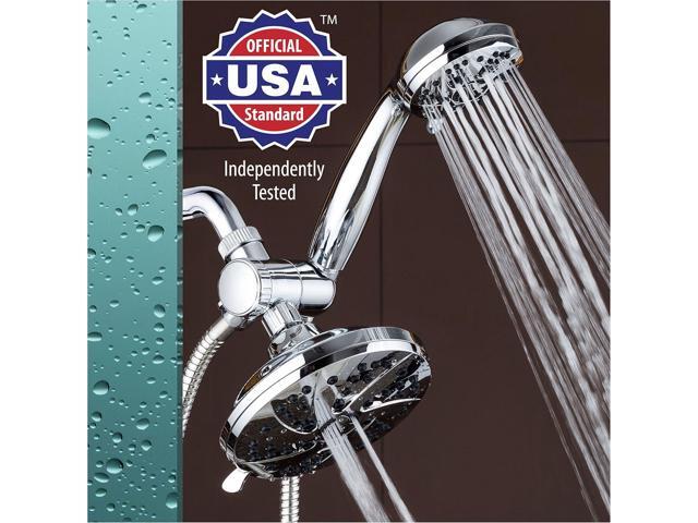 AquaDance 6-inch High Pressure 3-way Rainfall Shower Combo - Premium 6-Setting Rain Showerhead and 6-setting Hand Held Shower Chrome Finish
