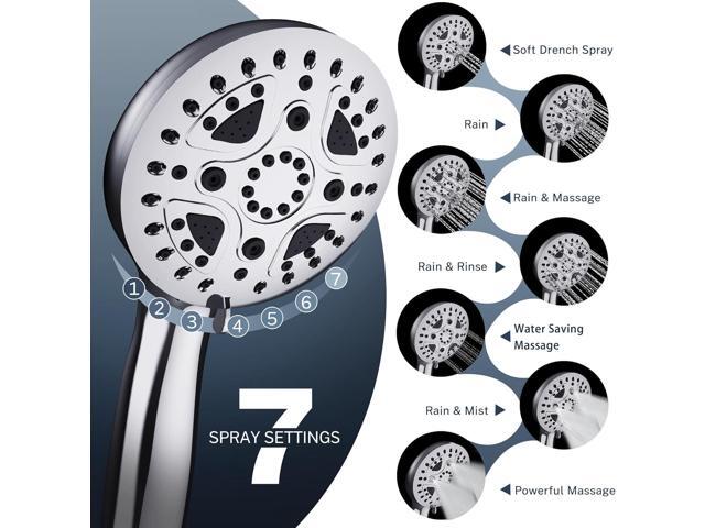 All Metal Rain Shower Head 12 Inch High Pressure Shower Head with Handheld Spray Combo with Adjustable Shower Extension Arm, 7-Spray, 3-Way Dual...