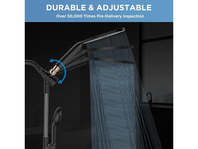 Dual Filtered Rain Shower Head Combo, High Pressure Handheld Shower Head with Adjustable Bar - Rainfall Shower Head And Showerhead with Filter for...