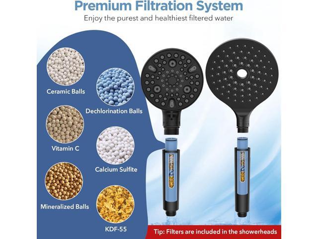 Dual Filtered Rain Shower Head Combo, High Pressure Handheld Shower Head with Adjustable Bar - Rainfall Shower Head And Showerhead with Filter for...