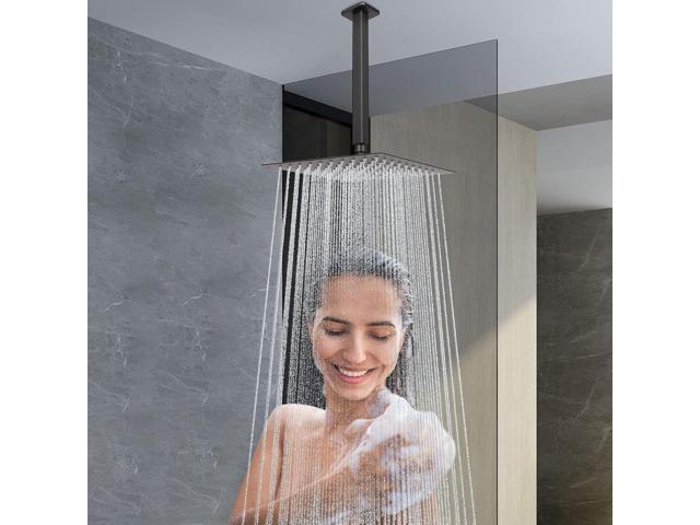 NearMoon Rain Shower Head With Shower Arm, Ceiling Mount Square Shower, Stainless Steel Ceiling Rainfall Showerhead- Waterfall Full Body Coverage...