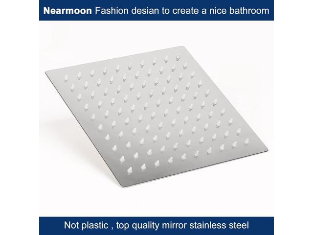 NearMoon Rain Shower Head With Shower Arm, Ceiling Mount Square Shower, Stainless Steel Ceiling Rainfall Showerhead- Waterfall Full Body Coverage...
