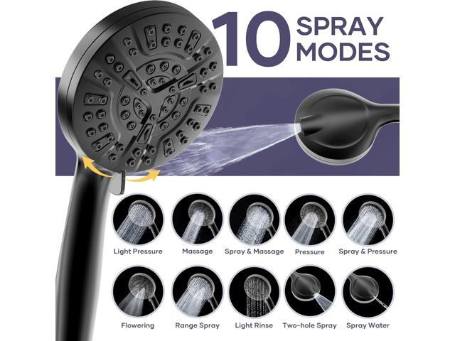 Filtered Shower Head with Handheld Spray Combo,High Pressure Rain Shower Heads,Double Dual Shower Head 10 Spray Modes,Detachable Showerhead 78 Inch...
