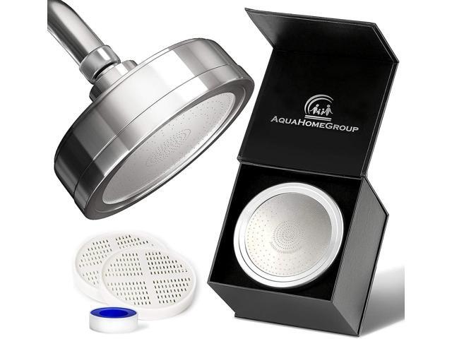AquaHomeGroup Luxury Filtered Shower Head (Metal) 2 Cartridges Vitamin C+E+A + 5 Shower Caps - Reduses Chlorine & Sediments - Consistent Water...