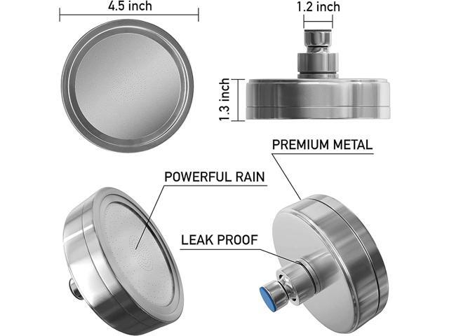 AquaHomeGroup Luxury Filtered Shower Head (Metal) 2 Cartridges Vitamin C+E+A + 5 Shower Caps - Reduses Chlorine & Sediments - Consistent Water...