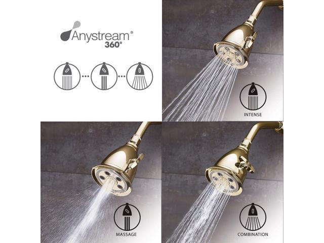 Speakman, Polished Brass S-2005-HB-PB Hotel Anystream High Pressure 2.5 GPM Adjustable Shower Head
