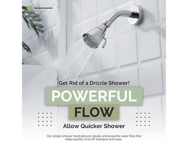 Angle Simple High Flow Shower Head, Brass Swivel Joint Adjustable Shower Sprayer, G 1/2, Chrome