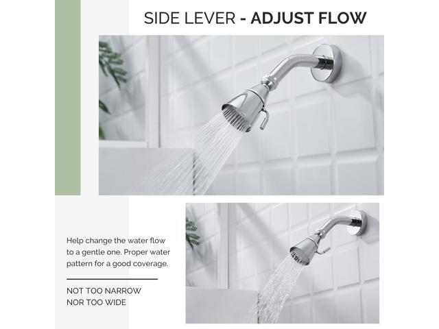 Angle Simple High Flow Shower Head, Brass Swivel Joint Adjustable Shower Sprayer, G 1/2, Chrome