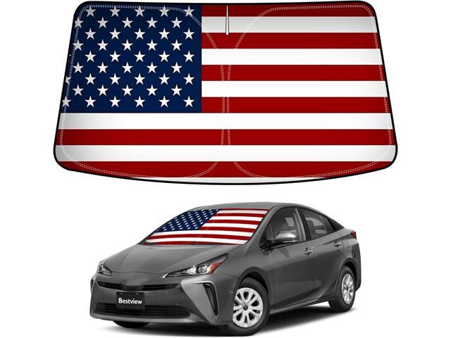 Bestview American Flag Windshield Sunshade for 2016-2022 Toyota Prius Hatchback,Custom Fit Foldable Front Window Sunshade Sun Visor Accessories...