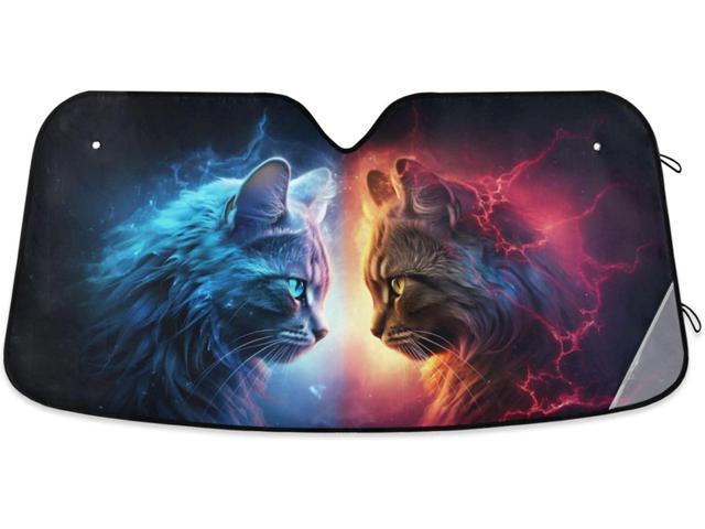 Car Windshield Sun Shade Foldable, Cat Lightning Sun Shade for Car Truck Window Front Windshield, Blocks UV Rays Sun Visor Protector Sun Heat...