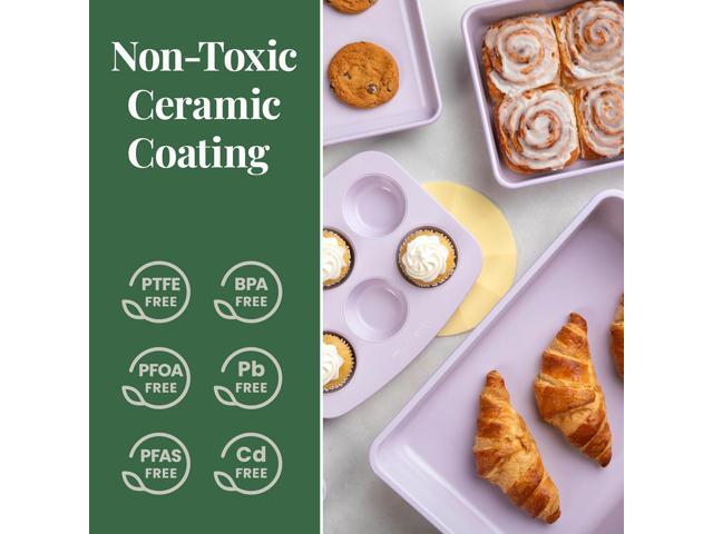 Larder & Vine 8-Piece Bakeware Set Non-Stick Baking Set with Ceramic Finish PFAS, PFOA, PTFE, and BPA Free Baking Essentials Baking Sheets,...