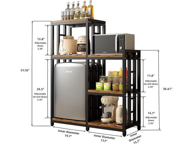 Kitchen Bakers Rack, 4-Tier+3-Tier Workstation Organizer Shelf, Free Standing Kitchen Utility Cart Storage Shelf Organizer Utility Microwave Stands...
