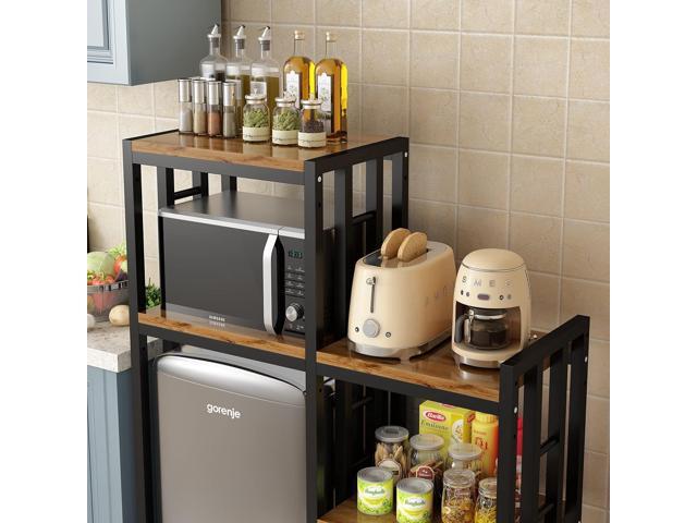 Kitchen Bakers Rack, 4-Tier+3-Tier Workstation Organizer Shelf, Free Standing Kitchen Utility Cart Storage Shelf Organizer Utility Microwave Stands...