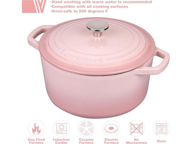 Enameled Cast Iron Dutch Oven Pot with Lid, for Bread Baking, Round Bread Oven- include Sourdough Bread Baking Supplies set, 4.5QT, Pink