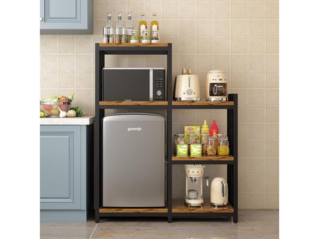 Kitchen Bakers Rack, 4-Tier+3-Tier Workstation Organizer Shelf, Free Standing Kitchen Utility Cart Storage Shelf Organizer Utility Microwave Stands...