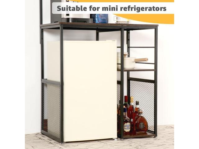 LUCKUP Mini Fridge Cabinet Microwave Stand with Shelf Storage, 4 Tiers Kitchen Bakers Rack with Adjustable Feet for Kitchen Dorm Space Saving,...