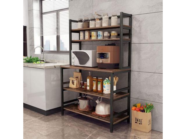 Tribesigns 5-Tier Kitchen Bakers Rack with Hutch, Industrial Microwave Oven Stand, Free Standing Kitchen Utility Cart Storage Shelf Organizer...