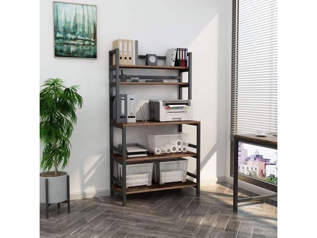 Tribesigns 5-Tier Kitchen Bakers Rack with Hutch, Industrial Microwave Oven Stand, Free Standing Kitchen Utility Cart Storage Shelf Organizer...