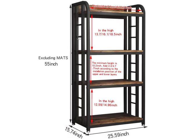 Microwave Oven Stand with Storage 4 Tiers, Free Standing Microwave Oven Stand Coffee Bar Adjustable Kitchen Shelves Kitchen Storage Shelf Rack for...