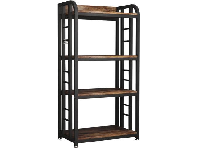 Microwave Oven Stand with Storage 4 Tiers, Free Standing Microwave Oven Stand Coffee Bar Adjustable Kitchen Shelves Kitchen Storage Shelf Rack for...