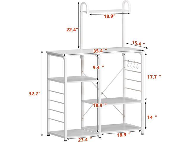 SogesHome Microwave Carts Microwave Stand Kitchen Baker's Rack Workstation with Storage Shelf, White