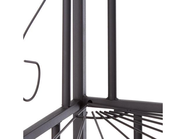 Kings Brand Furniture Black / Walnut Kitchen Storage Corner Bakers Rack