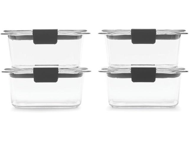 Rubbermaid Brilliance BPA Free Airtight Food Storage Containers with Lids, Set of 4 (4.7 Cup) Ideal for Lunch, Meal Prep, and Leftovers