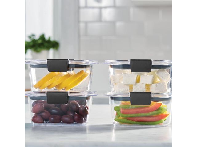 Rubbermaid Brilliance BPA Free Airtight Food Storage Containers with Lids, Set of 4 (4.7 Cup) Ideal for Lunch, Meal Prep, and Leftovers