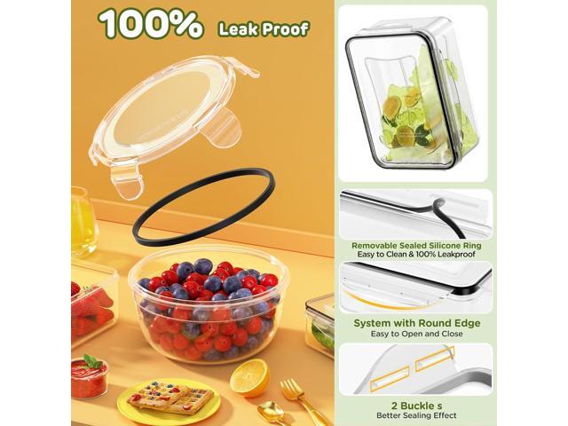 40 PCS Food Storage Containers with Lids Airtight (20 Lids &20 Containers) - Leakproof Meal-Prep Containers for Kitchen Storage Reusable Plastic...