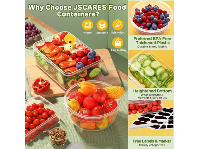 40 PCS Food Storage Containers with Lids Airtight (20 Lids &20 Containers) - Leakproof Meal-Prep Containers for Kitchen Storage Reusable Plastic...