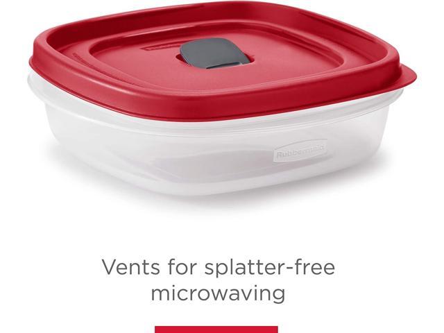 Rubbermaid 16-Piece BPA-Free Plastic Food Storage Set, Red Vented Lids - Microwave, Dishwasher Safe: Perfect for Meal Prep, Leftovers, and Kitchen...