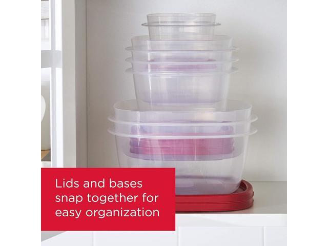Rubbermaid 16-Piece BPA-Free Plastic Food Storage Set, Red Vented Lids - Microwave, Dishwasher Safe: Perfect for Meal Prep, Leftovers, and Kitchen...