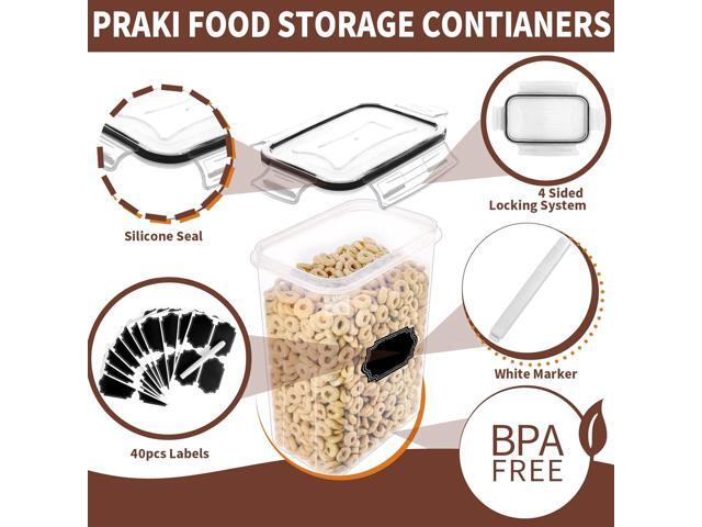PRAKI Airtight Food Storage Containers Set with Lids - 24 PCS, BPA Free Kitchen and Pantry Organization, Plastic Leak-proof Canisters for Cereal...