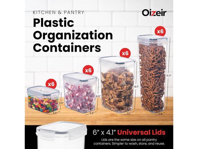 Airtight Food Storage Containers Set - 24 Pcs Air Tight Pantry Storage Containers with Lids - Pasta Flour Sugar Cereal Containers - Storage...