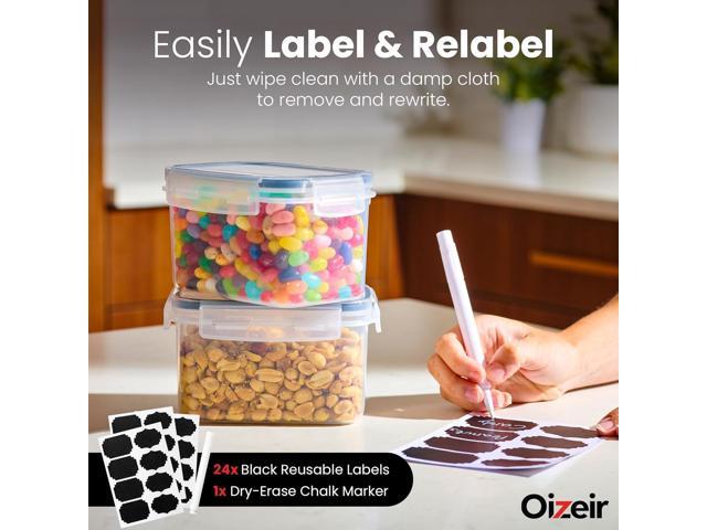 Airtight Food Storage Containers Set - 24 Pcs Air Tight Pantry Storage Containers with Lids - Pasta Flour Sugar Cereal Containers - Storage...