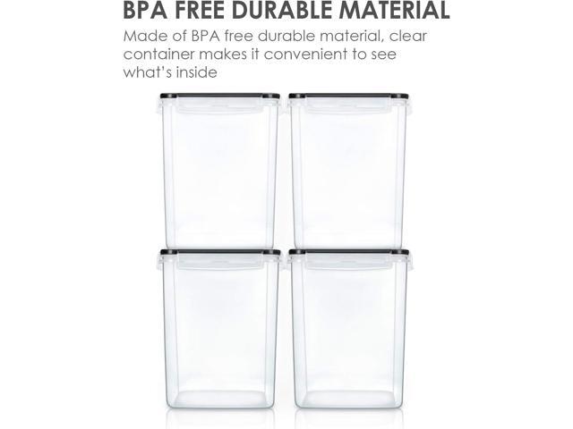 Vtopmart 4 PCS Large Food Storage Containers 5.2L / 175oz, 4 Pieces BPA Free Plastic Airtight Canisters for Flour, Sugar, Baking Supplies, Rice...
