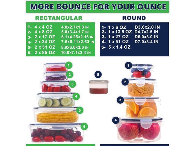 RockBerry 50 Pcs Large Food Storage Containers with Lids Airtight-Total 526OZ Stackable Kitchen Set-85 OZ to small Containers-BPA Free Leak proof...