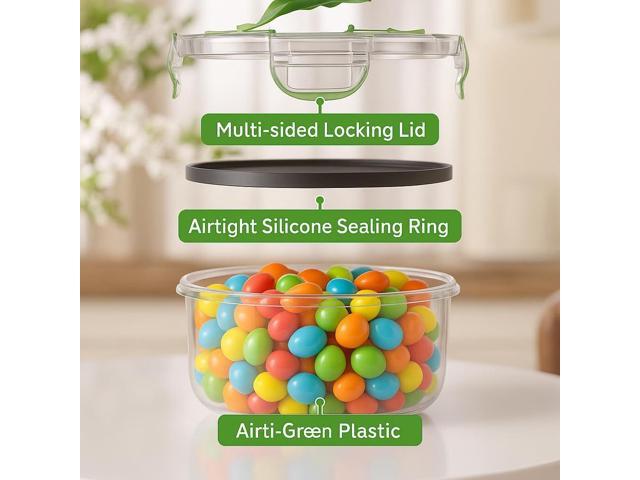 RockBerry 50 Pcs Large Food Storage Containers with Lids Airtight-Total 526OZ Stackable Kitchen Set-85 OZ to small Containers-BPA Free Leak proof...