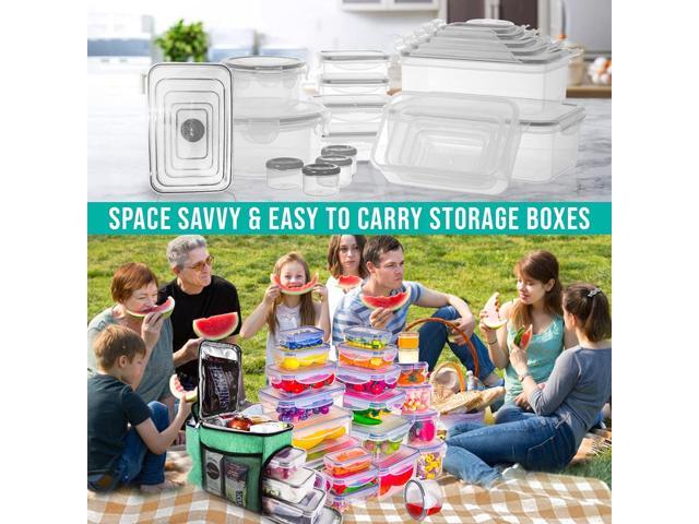 RockBerry 50 Pcs Large Food Storage Containers with Lids Airtight-Total 526OZ Stackable Kitchen Set-85 OZ to small Containers-BPA Free Leak proof...