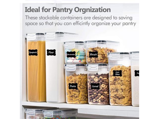 CHEFSTORY Airtight Food Storage Containers with Lids, 8 PCS Plastic Storage Canisters for Kitchen & Pantry Organization,Dry Food Canisters for...