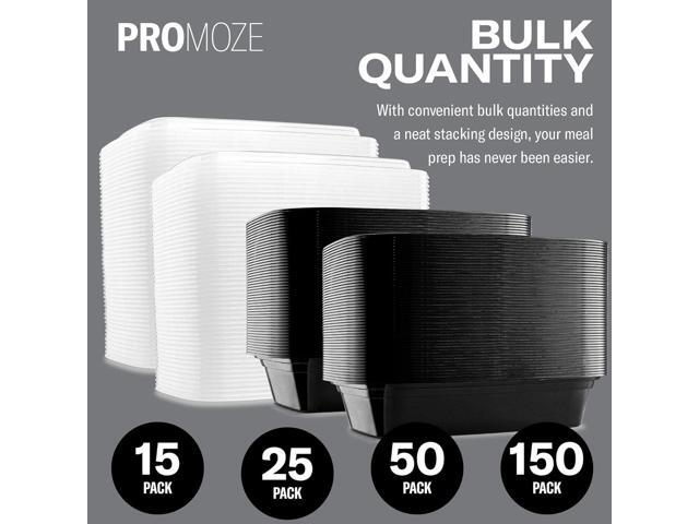 50-Pack Reusable Meal Prep Containers Microwave Safe Food Storage Containers with Lids, 28 oz - 1 Compartment Take Out Disposable Plastic Bento...