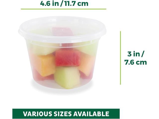 Freshware Food Storage Containers [50 Set] 16 oz Plastic Deli Containers with Lids, Slime, Soup, Meal Prep Containers BPA Free Stackable ...
