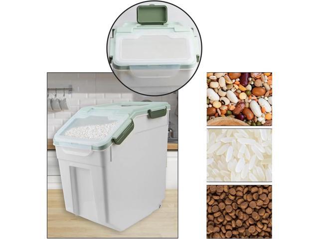 YXQ 25LB Large Flour Storage Container Bin,2 Pack Airtight Plastic with Wheels Seal Locking Lid Dispenser Organizer Storage Bin with Measuring Cup...
